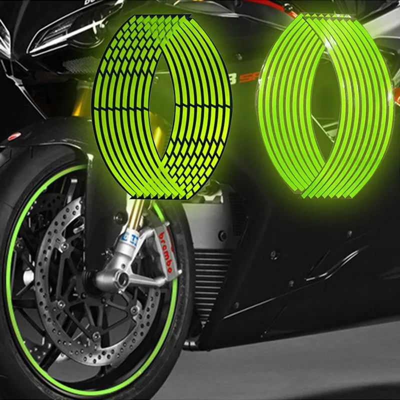Светоотражающий обод колеса для мотоцикла скутера 10/12/14/18 дюймов|Наклейки и