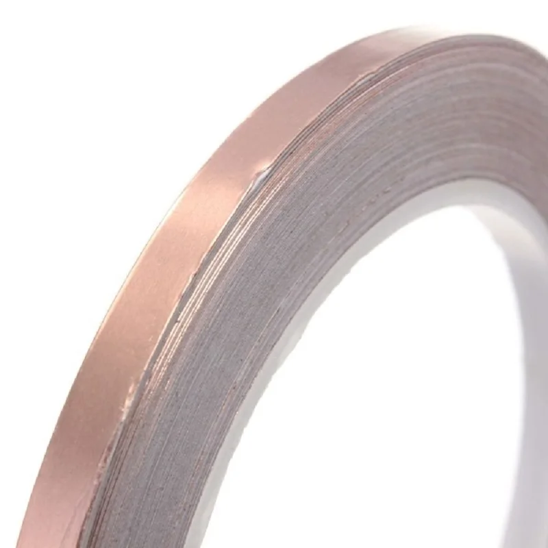 

30 Meters Single Side Conductive Copper Foil Tape Strip Adhesive EMI Shielding Heat Resist Tape 5mm 6mm 8mm 10mm
