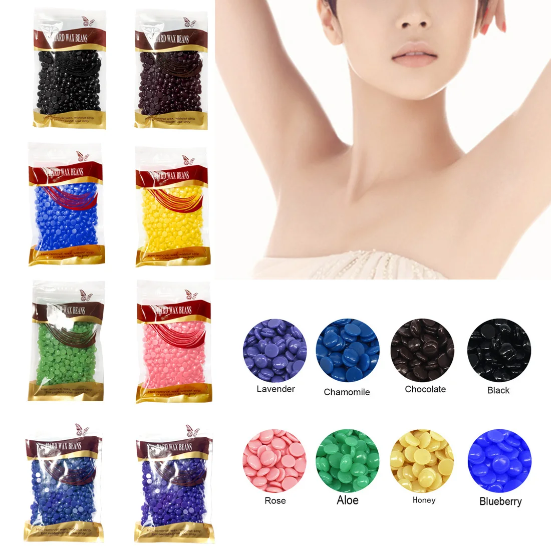 

100g/Pack Hair Removal Wax Bean Hot Film Wax Pellet Wax beans Depilatory Bikini Face Hair Legs Arm Hair Removal For Women Men