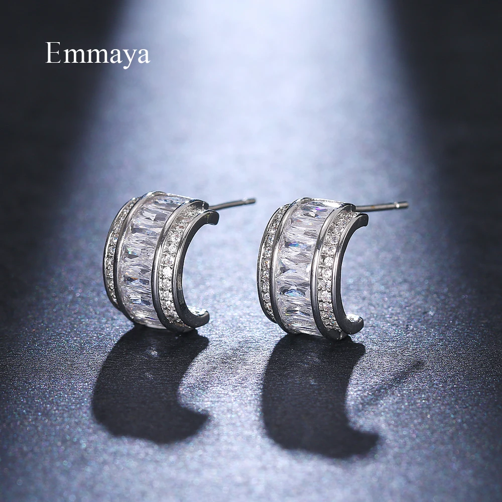 Новые модные полукруглые серьги Emmaya белого цвета с фианитом ААА для женщин