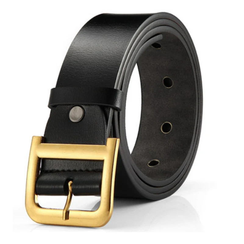 Роскошный ремень из 100% натуральной кожи дизайнерский с металлической пряжкой