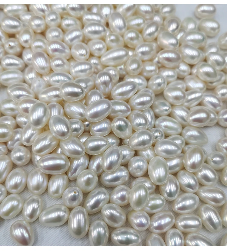 2 шт. AA свободные бусины пресноводного жемчуга белого лоток для яиц/рис