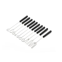 10pcs stainless steel chocolate dipping fork set for chocolates truffles fruits fondue cheese melting pot