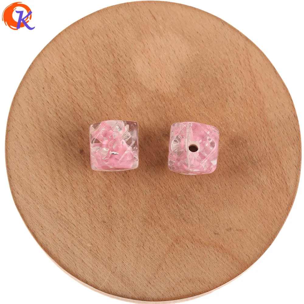 Pink Сердечный дизайн 15x16 мм 100 шт ювелирные изделия аксессуары/гранулы смолы/фурнитура для серег/Мрамор трещины эффект/ручная работа/бусинки "сделай сам" для изготовления - Цвет: Pink