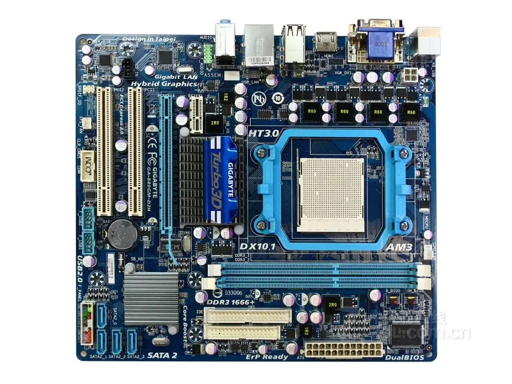 Оригинальная материнская плата для Gigabyte GA 880GM D2H DDR3 Socket AM3 + 8 Гб HDMI VGA DVI 880G