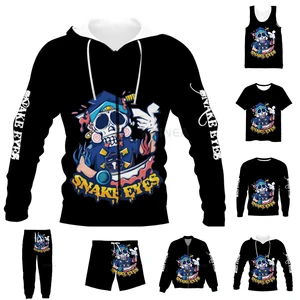 New Funny 3D Full Print Skull Snake Eyes T-shirt/Sweatshirt/Zip Hoodies/Thin Jacket/Pants Four Seasons Casual Suit V53