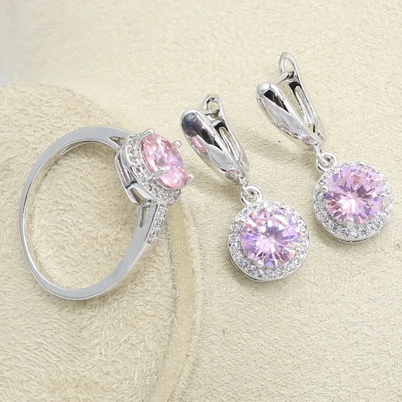 Серебряный цвет свадебная фотография Искусственный Розовый кубический цирконий