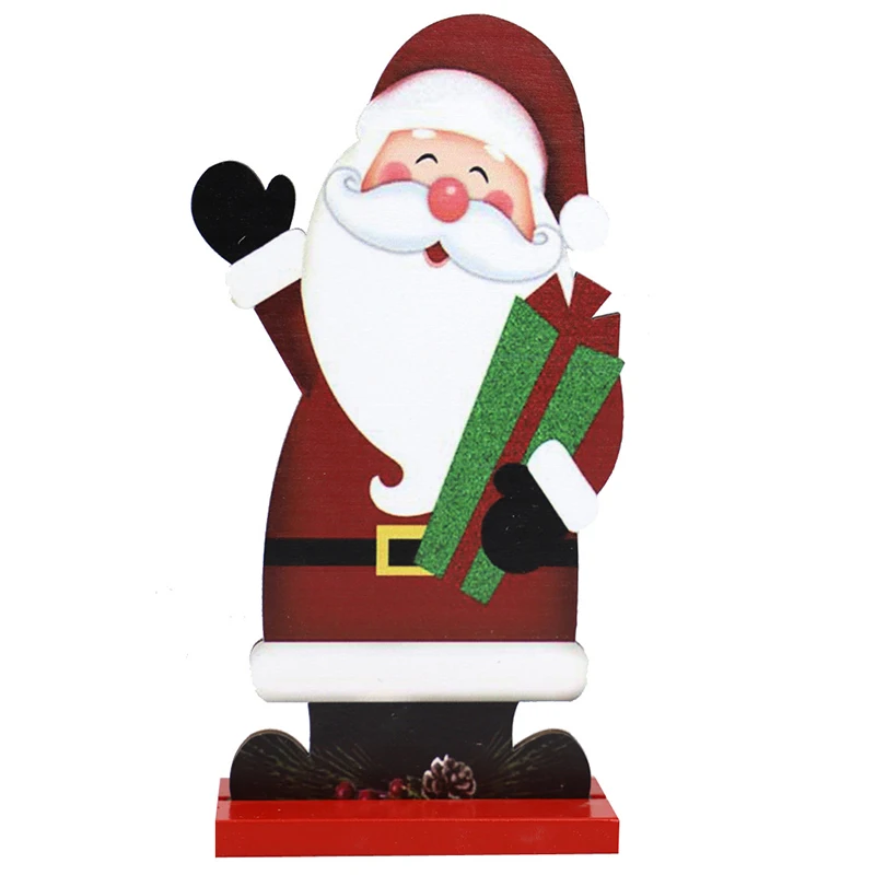 

Christmas Wood Craft Santa Claus Snowman Elk Xmas Table Ornament Noel Christmas Decoration for Home 2022 New Year Gift