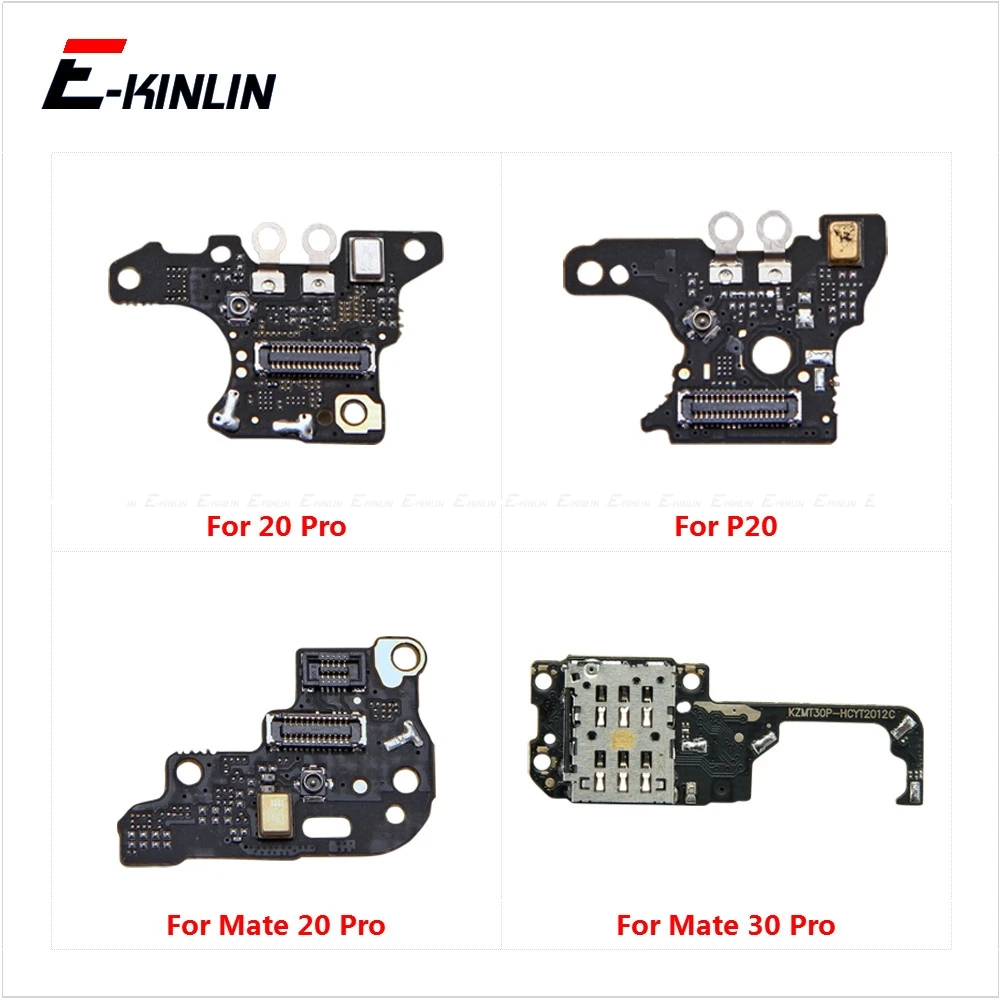 Фото Mic Microphone Module Sim Card Slot Tray Holder Board Flex Cable For HuaWei V30 P30 P20 Mate 10 20 30 Pro Replacement Parts|Шлейфы для