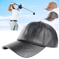 pu leather sport baseball cap men winter warm adjustable sport hat for outdoor golf hiking running fishing tennis caps women hat