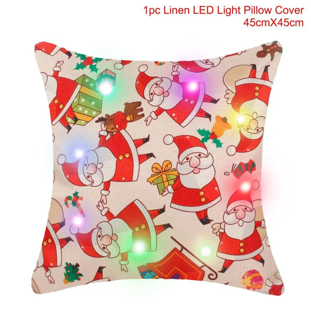 Cushion Cover 05 Huiran светодиодный чехол для рождественской подушки рождественские украшения для дома Natal Navidad рождественские украшения счастливого Нового года - Цвет: Cushion Cover 05
