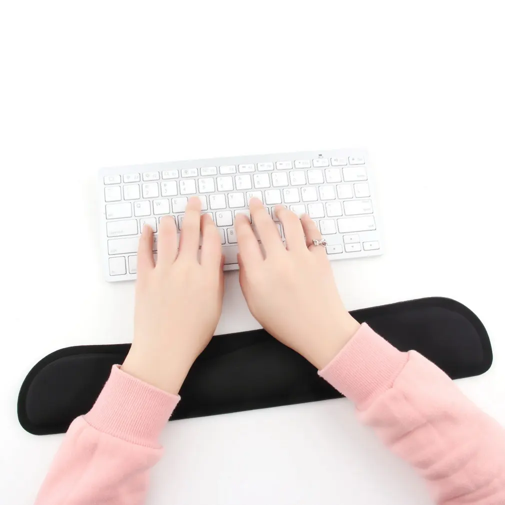 

Wrist Rest Pad Desktop Anti Slip Black Gel Wrist Rest Support Comfort Pad for PC Computer Gaming Keyboard Raised Platform Hands