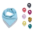 Детские аксессуары, бандана для новорожденных, нагрудники, мягкий шарф с треугольниками для малышей, двухсторонний материал, два цвета, квадратный дизайн