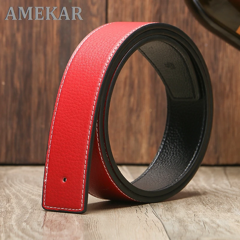 

New Luxury Brand H Belts for Men High Quality Buckle Male Strap Genuine Leather Waistband Ceinture Homme,No Buckle 3.8cm Belt
