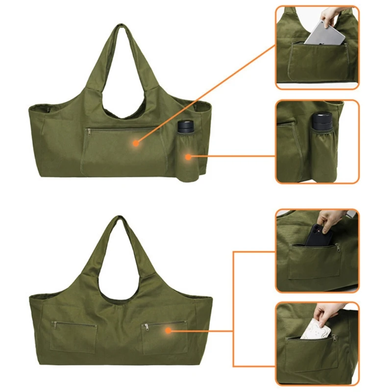 

Новая вместительная сумка-коврик для йоги, сумка-слинг, сумка-тоут для тренажерного зала с карманами, ремешок для упражнений, сумка через пл...