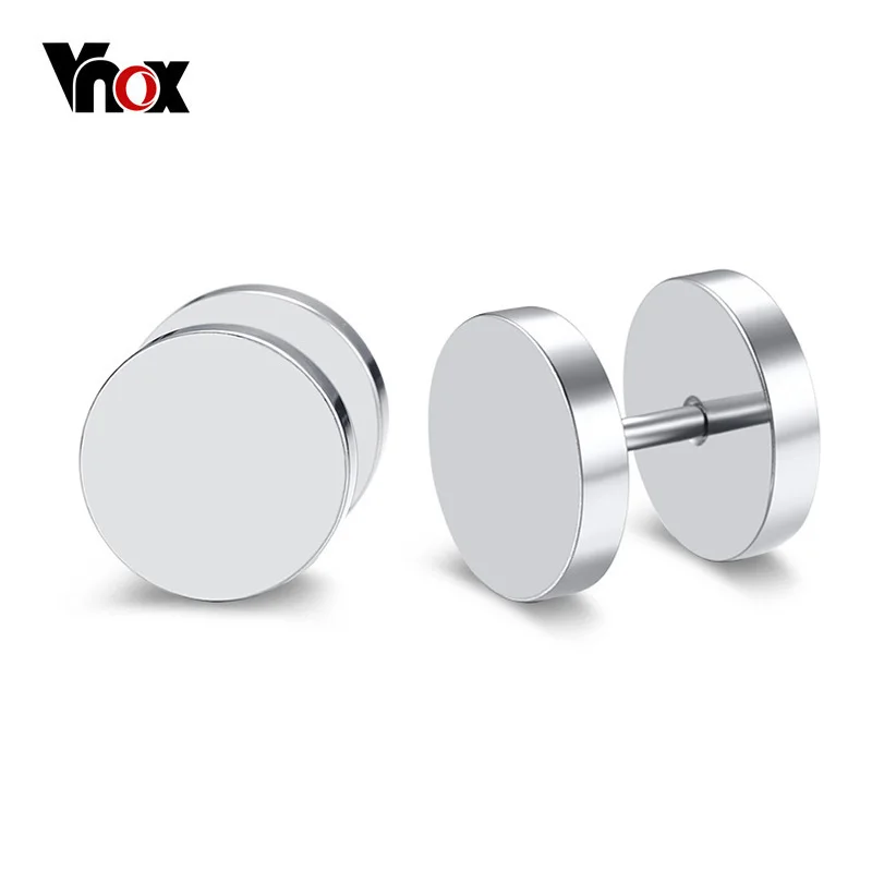 Серьги гвоздики Vnox из нержавеющей стали серьги с двойным круглым болтом для