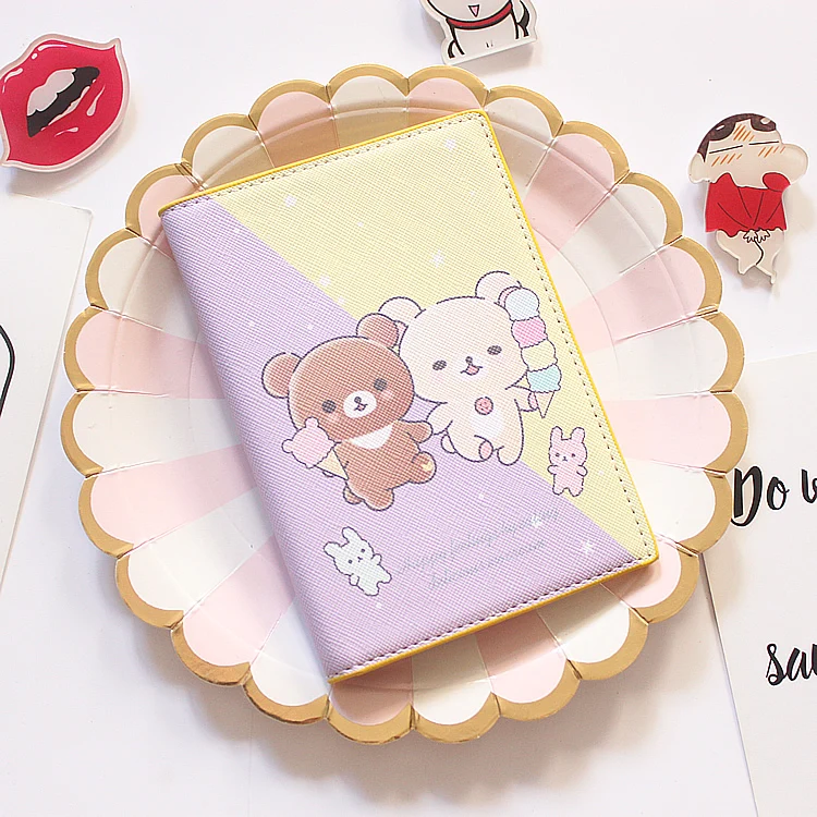 Расслабляющий медведь набор для паспорта Ins простой мультяшный Держатель сумка