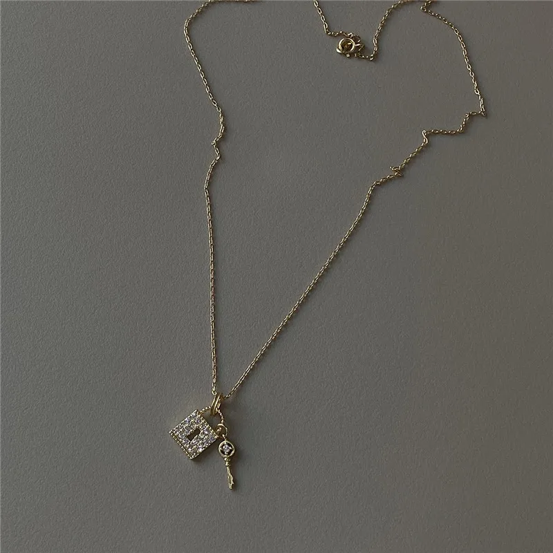 RUIYI 925 стерлингового серебра для женщин ключ замок кулон ожерелье девочек подарок