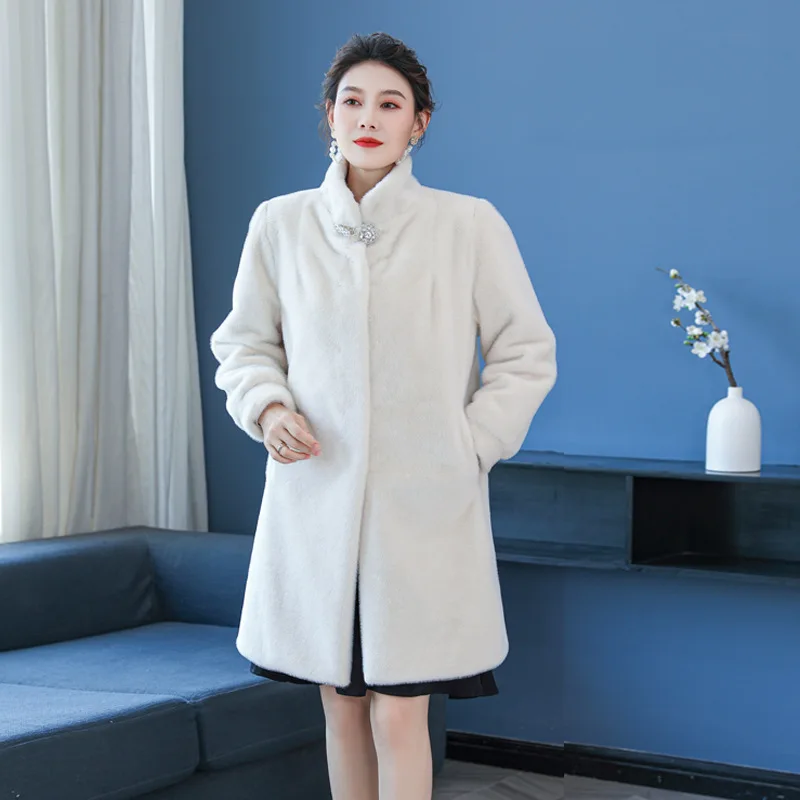 (yihaodi garment making) new Korean version of China Haining imitation mink fur coat in autumn and winter 2021 women's single si
