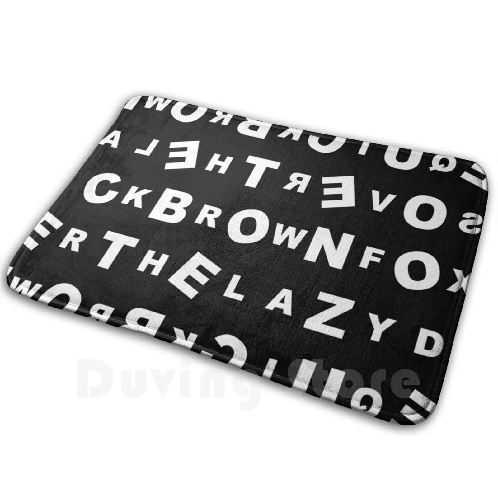 

Fox Dog ( Black ) Carpet Mat Rug Cushion Soft Words Fox Dog Jump Quick Lazy Gracia Khouw Wordplay Black White