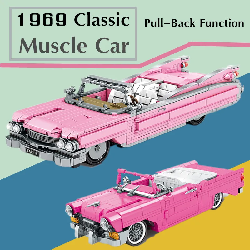 Bloques de construcci&oacute;n TECHNIC Car para ni&ntilde;os, juguete de ladrillos para armar coche rojo cl&aacute;sico, ideal para regalo, c&oacute;digo 1969-0