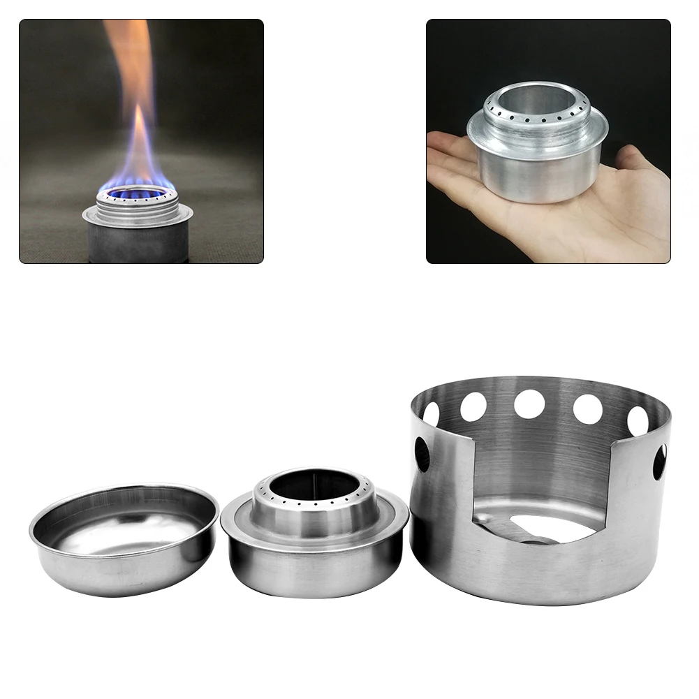 

Outdoor Alcohol Stove Set Camping Stove Portable Alcohol Stove With Rack Windscreen Camping Cookware Hiking Backpacking Burner