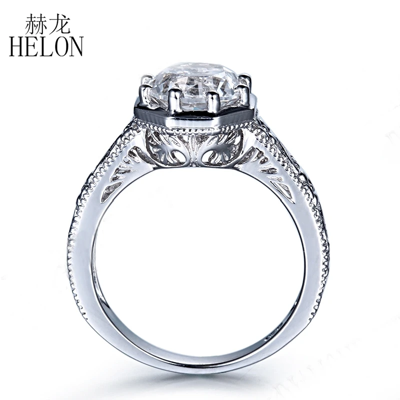 HELON Real 14 к белое золото безупречный круглый 2.5CT натуральный белый топаз