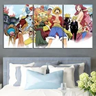 Постер для украшения дома, Картина на холсте, картина на стену из 3 частей, цельные соломенные шляпы, обезьяна Д. Луффи, модульные принты в скандинавском стиле