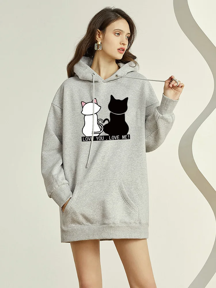 Hoodies oversized print Kangaroo Pocket Sweatshirts Hooded Harajuku Spring Casual Vintage Korean Pullovers Women sweetshirts