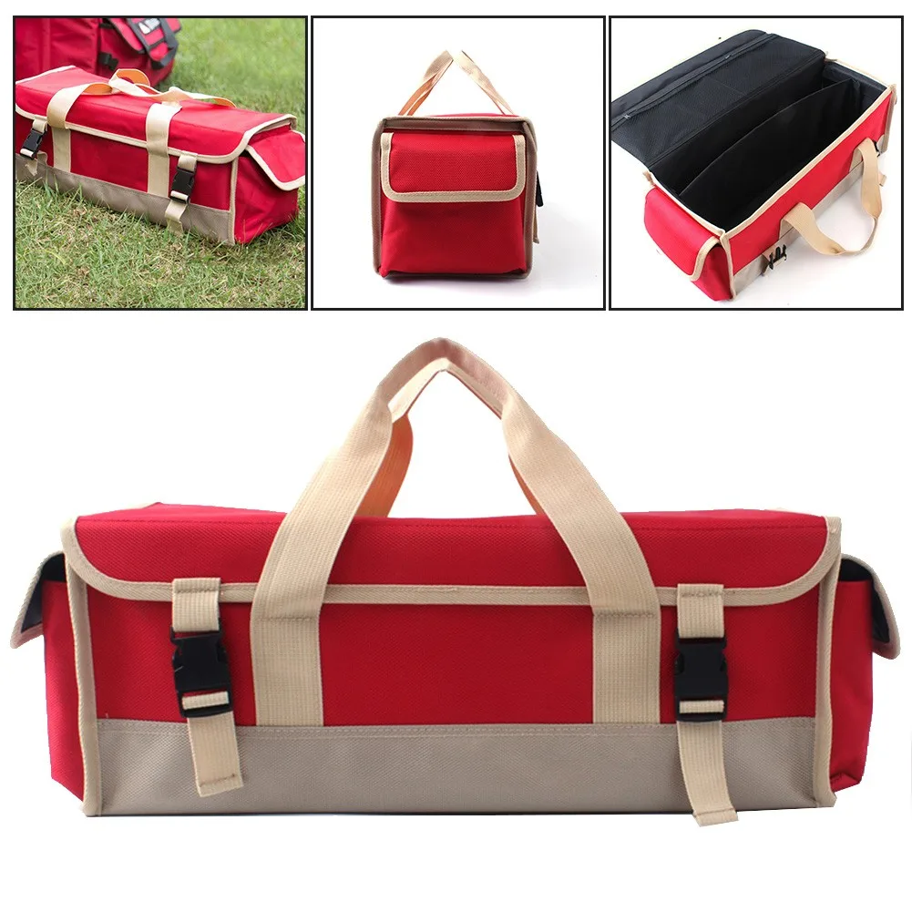 

1pc Portable Outdoor Picnic Bag Heavy Duty Handles Tool Bag Oxford Cloth Water Resistant Storage Bags For Camping Hiking Hunting