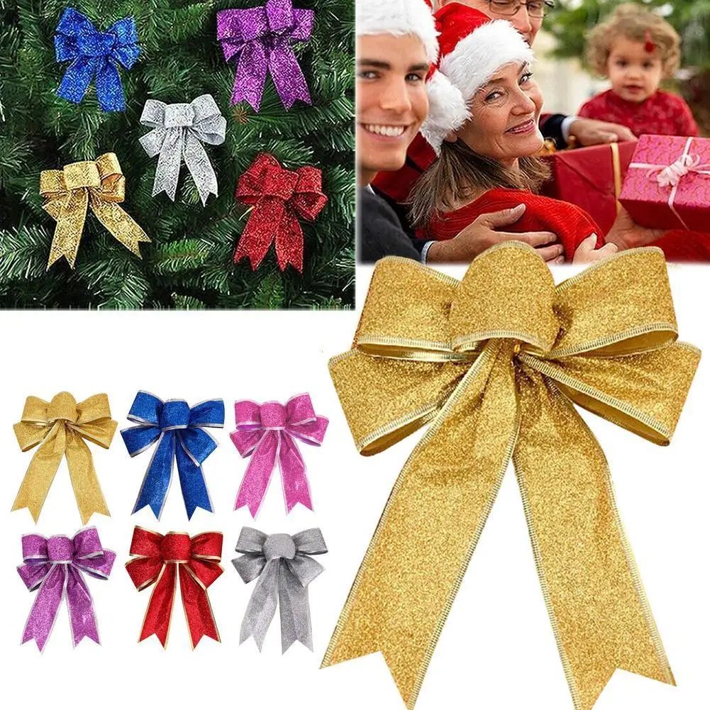 

2021 Merry Christmas Bowknot Christmas Ornaments Christmas Tree Decoration Festival Party Home Bow Gift