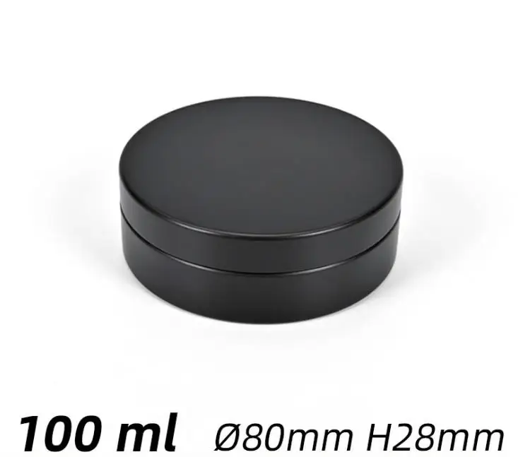 

100ml Aluminum Jars black Metal Tin Cosmetic Containers Crafts Aluminum boxs Fast shipping SN651