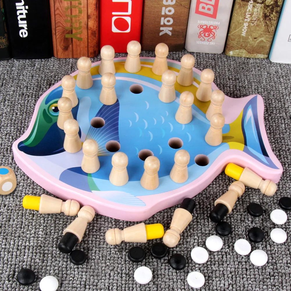 

Wooden Memory Match Stick Chess Game Kids Fun Block Board Game Educational Color Cognitive Ability Family Toy Juegos De Mesa