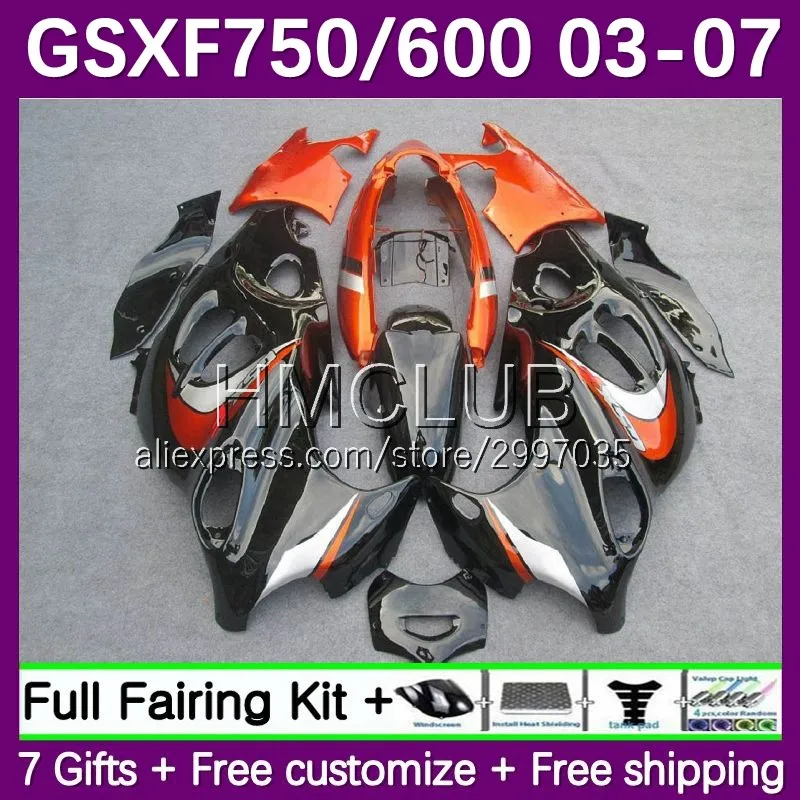 

Body For SUZUKI KATANA GSXF750 GSXF 600 750 10No.33 GSXF600 1998 1999 2000 2001 2003 GSX750F 03 04 05 06 07 Fairing orange blk