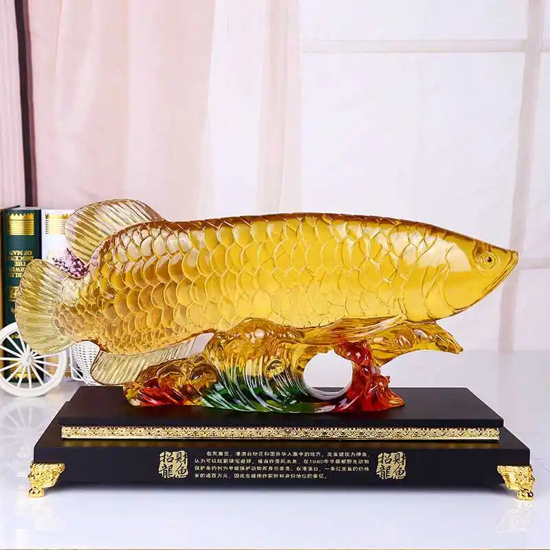 Статуэтка фэн-шуй Золотая рыбка AROWANA золотой дракон Денежный бизнес удача 2020 | Дом