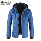 Mwxsd Мужская теплая толстая белая парка на утином пуху, пуховое пальто и куртка, зимняя мужская куртка с капюшоном, популярное толстое пальто с мехом, мужское толстое пальто