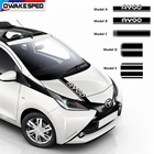 Спортивные полосы для Toyota AYGO, наклейка на капот автомобиля, крышка двигателя автомобиля, декоративные виниловые наклейки, гоночный стиль, внешние аксессуары