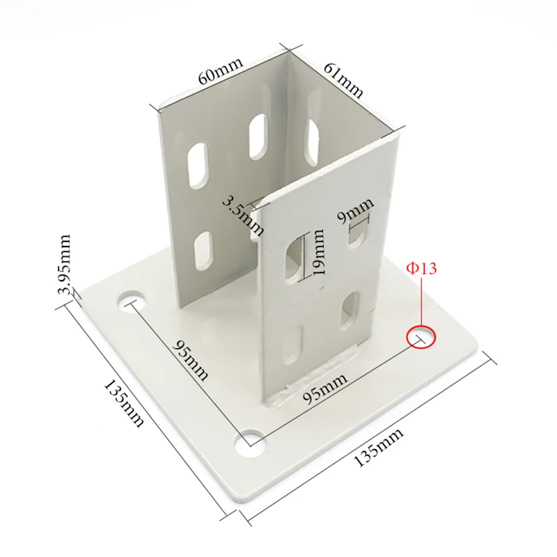 Стальная 6060 напольная Базовая пластина с двойным отверстием для Т-образного