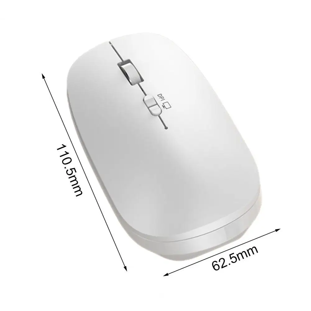 

Stylish Wireless Rechargeable Mouse Sensitive Low Noise Dual Mode 2.4G 1600DPI Bluetooth Mouse for Notebook Laptop