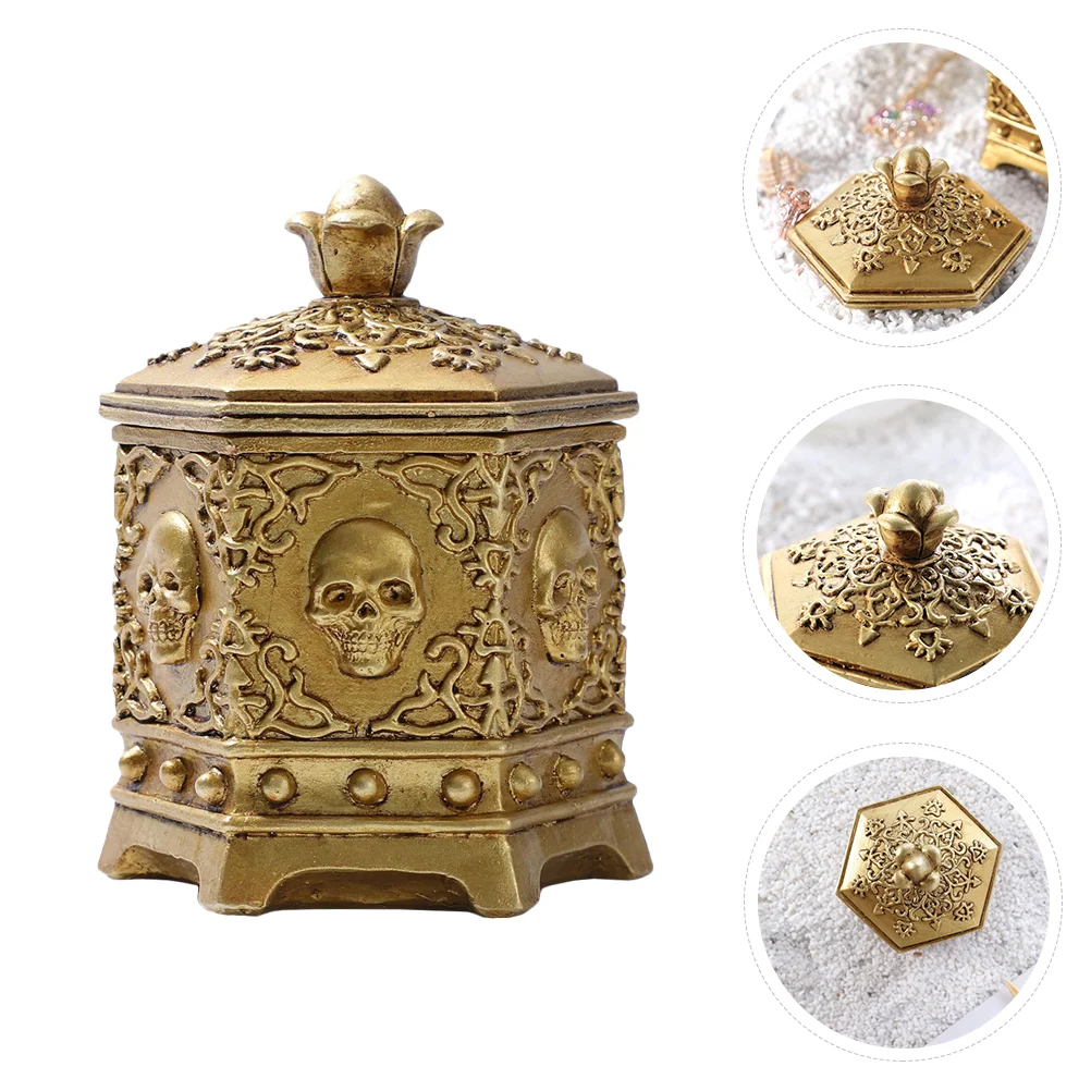 

1pc Classical Storage Box European-style Ring Jewelry Finishing Box Retro Treasure Chest Box