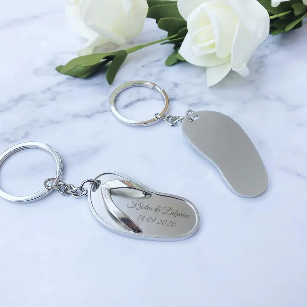 50 шт. гравированные брелки в форме флопа сувениры персонализированные свадебные