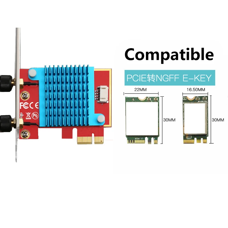 Беспроводной адаптер M.2 в PCI Express конвертер с 2 антеннами NGFF Wi-Fi Bluetooth-карта для Intel