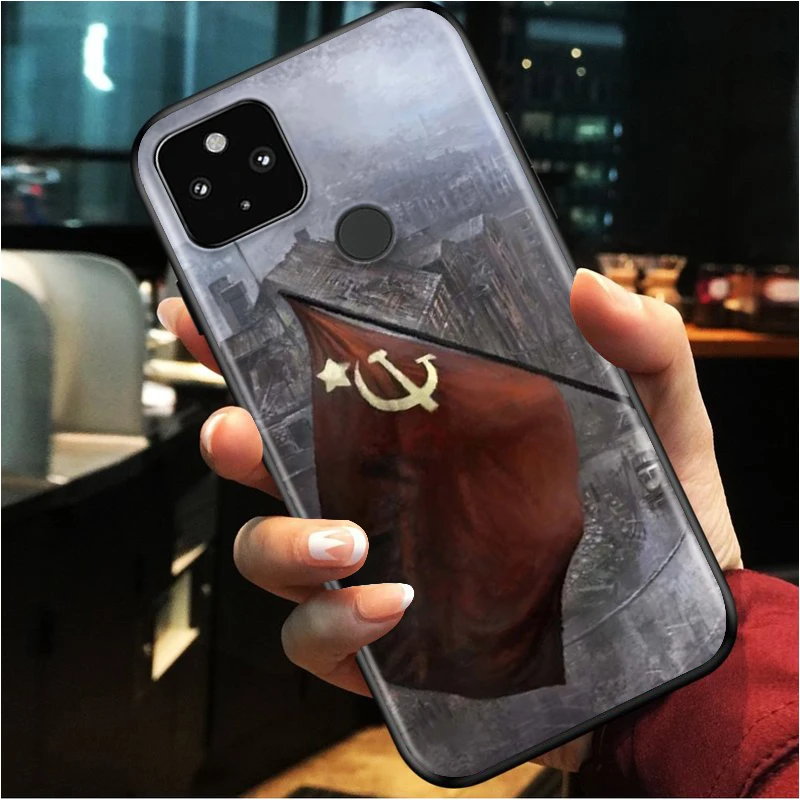 

Red Soviet Union USSR Flag Shockproof Cover for Google Pixel 5 5A 4 4A XL 5G Black Phone Case Shell Soft Fundas Coque Capa