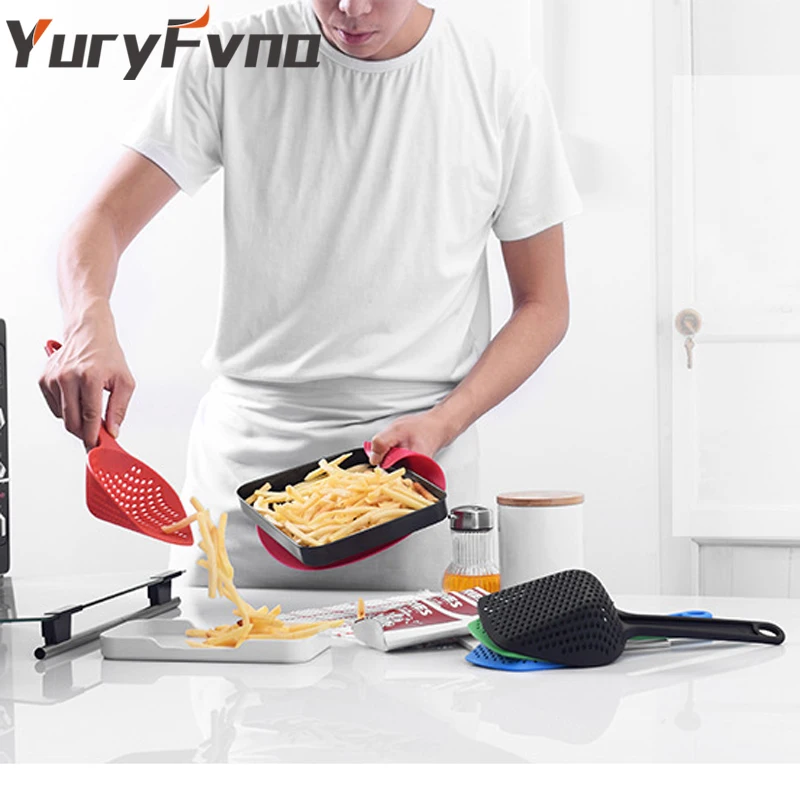 YuryFvna Высококачественная нейлоновая ложка для льда с прорезями, жаростойкая шумовка, лопатка для приготовления лапши, дуршлаг, чипсы, совок