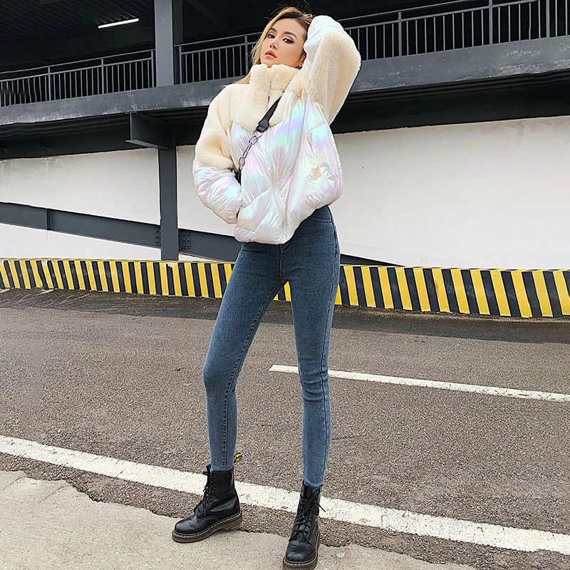 Женская Стеганая куртка на молнии с высоким воротником M266 | одежда