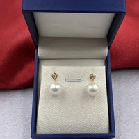 sinya 14k au585 gold stud earring 11 12mm big edison pearls high luster for women girls lover festival gift best