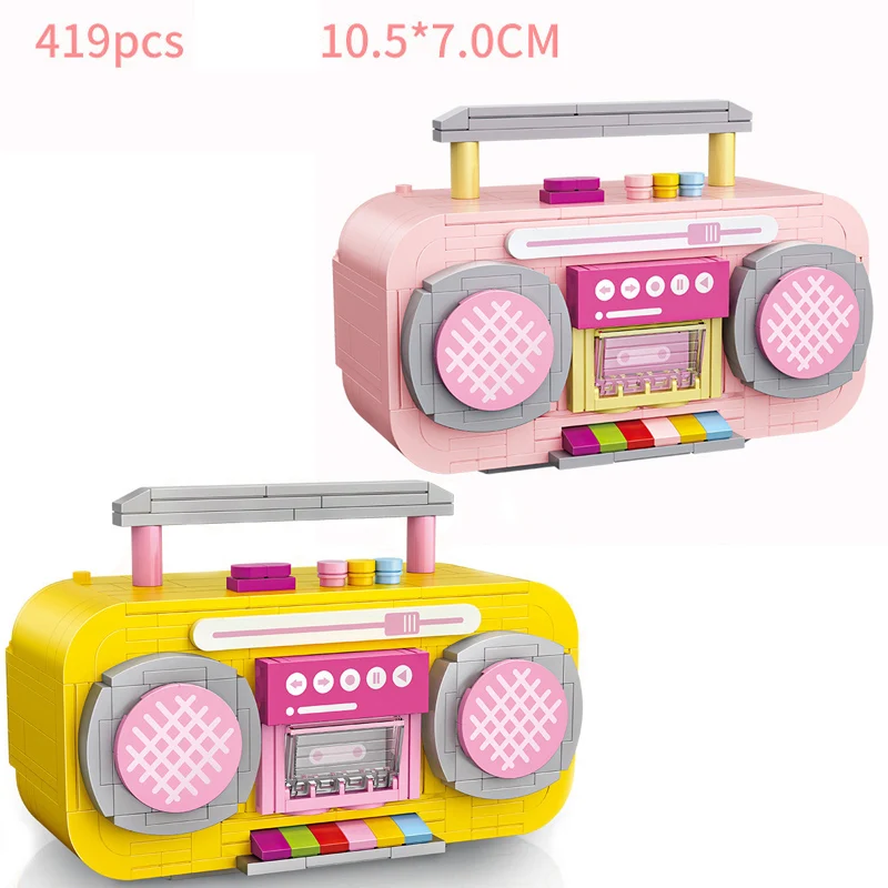 Горячий создатель Розовый Ретро Радио кассетный магнитофон мини блок Модель