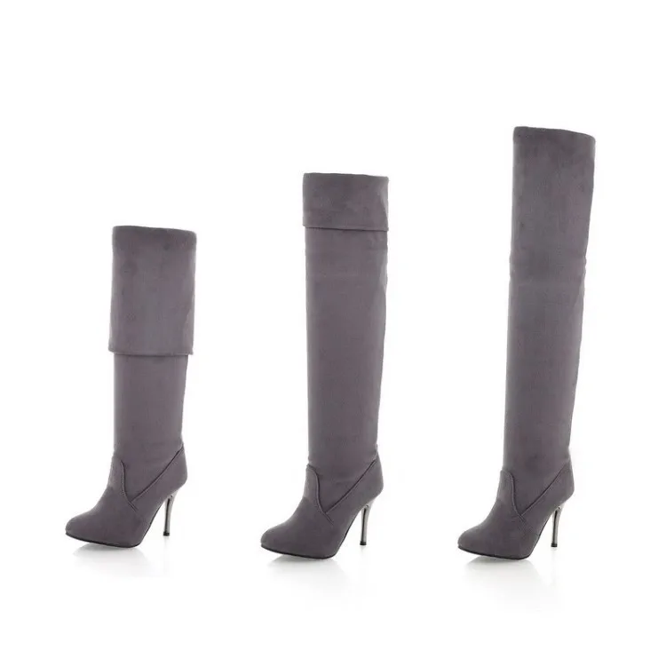 

boots, pointed point and large size women's new style over knee boots, elastic high heel, frosted high tube