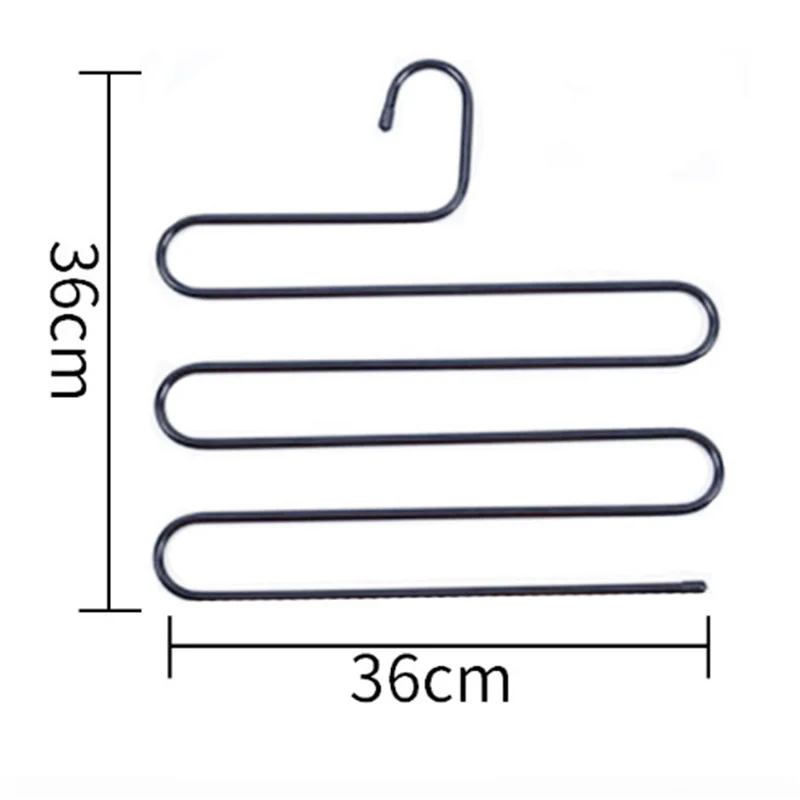 

3/5 Layers S Shape Clothes Hangers Belt Pants Storage Rack Non-slip Multilayer Closet Organizer Wardrobe Stainless Steel Rack
