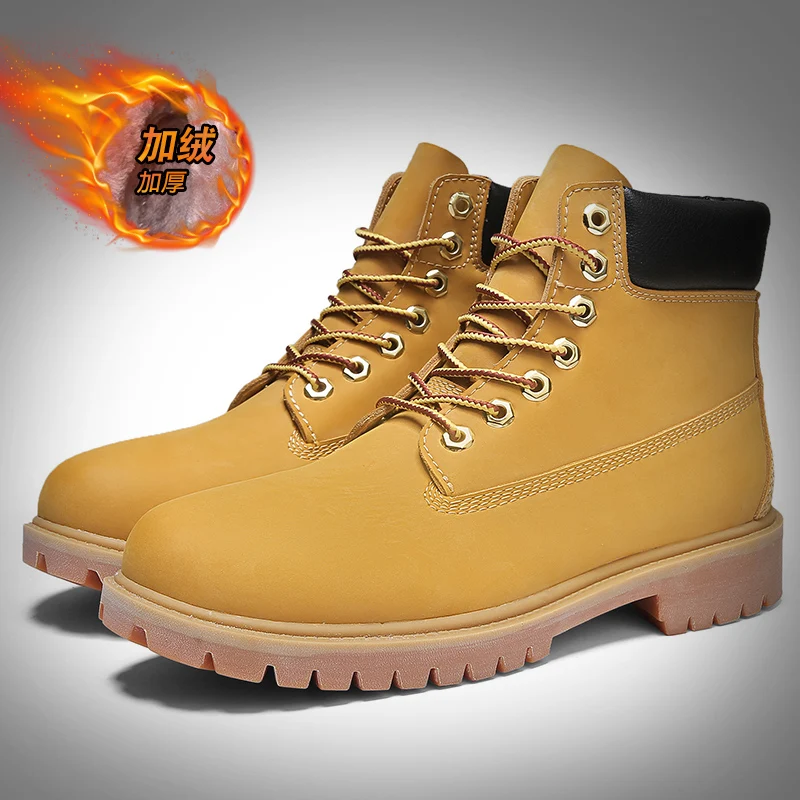 Зимние ботинки мужская обувь теплые зимние с мехом Рабочая из натуральной кожи